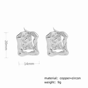 Brut Molten Metal Crumpled Silver C Z Earrings Jennifer Behr STYLE AP09